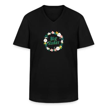 big sister - große Schwester - Männer-T-Shirt mit V-Ausschnitt - Schwarz - Vorne - AI Model Male 178 dark (178cm)