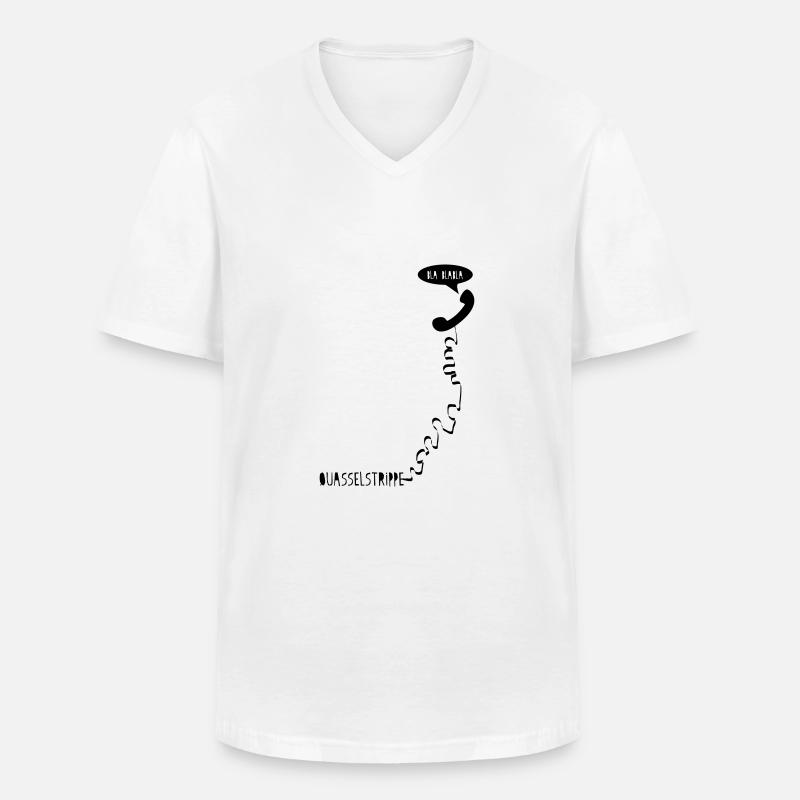 quasselstrippe - Männer-T-Shirt mit V-Ausschnitt - Weiß