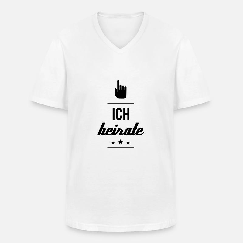 ICH HEIRATE - Männer-T-Shirt mit V-Ausschnitt - Weiß