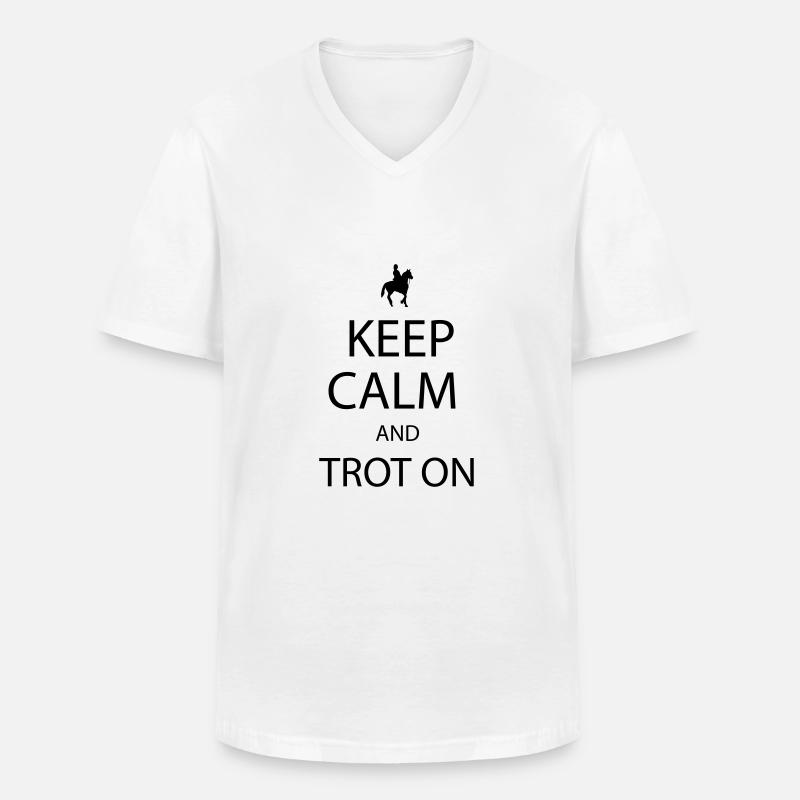 Trot On - Männer-T-Shirt mit V-Ausschnitt - Weiß