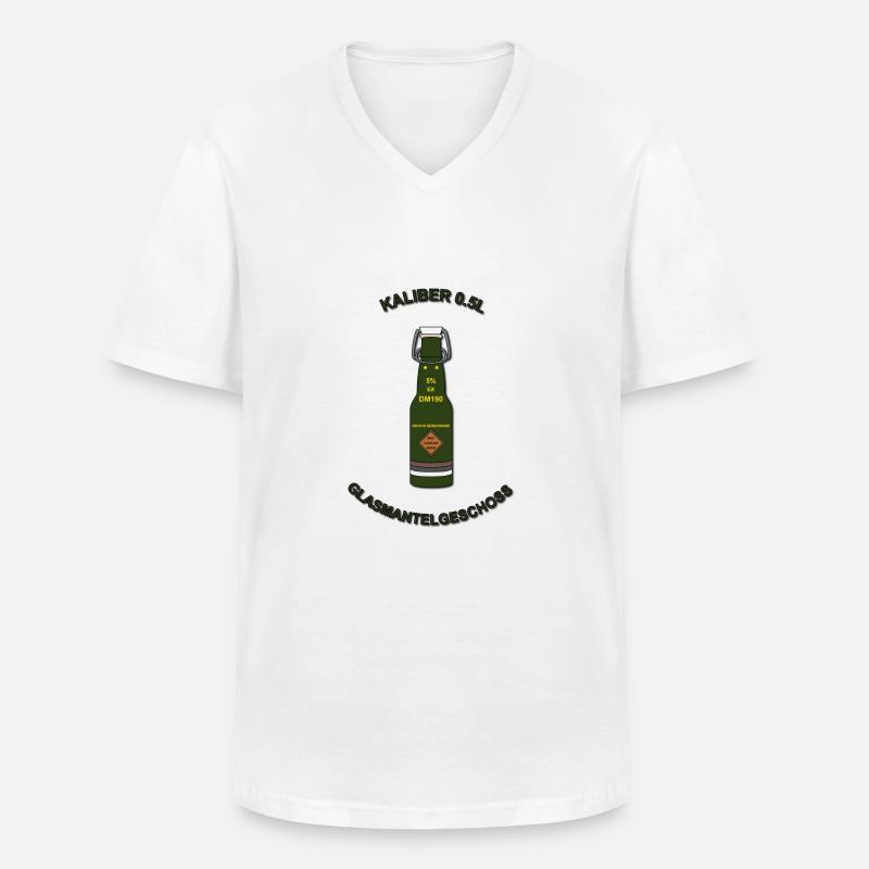 Glasmantelgeschoss V2 - Männer-T-Shirt mit V-Ausschnitt - Weiß