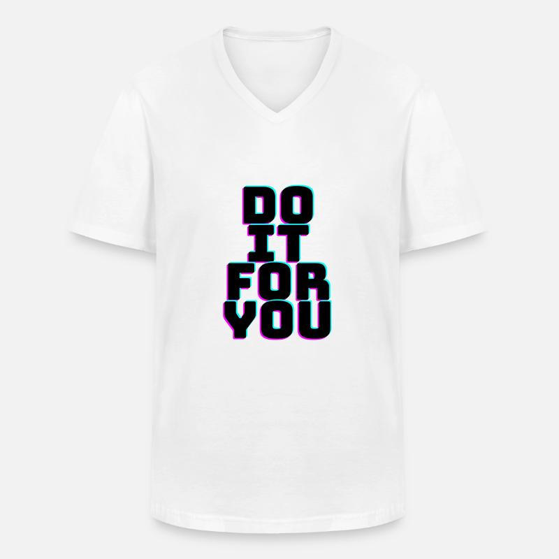 DOITFORYOU - Männer-T-Shirt mit V-Ausschnitt - Weiß
