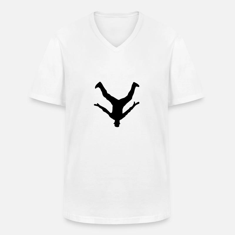 Breakdancer, Breakdance - Männer-T-Shirt mit V-Ausschnitt - Weiß