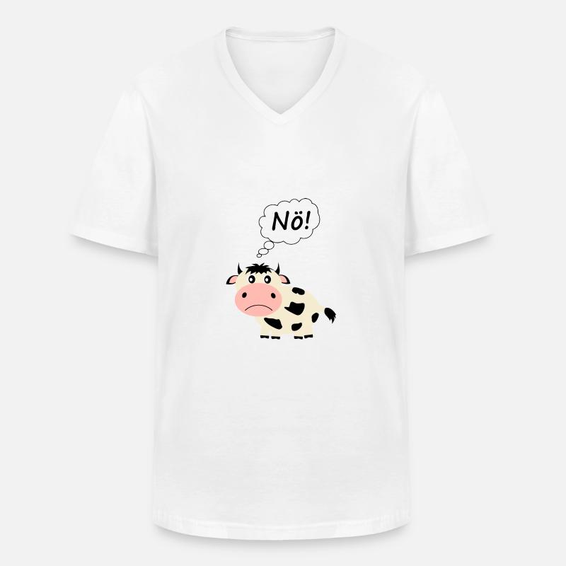 Kuh lustig Spruch - Männer-T-Shirt mit V-Ausschnitt - Weiß