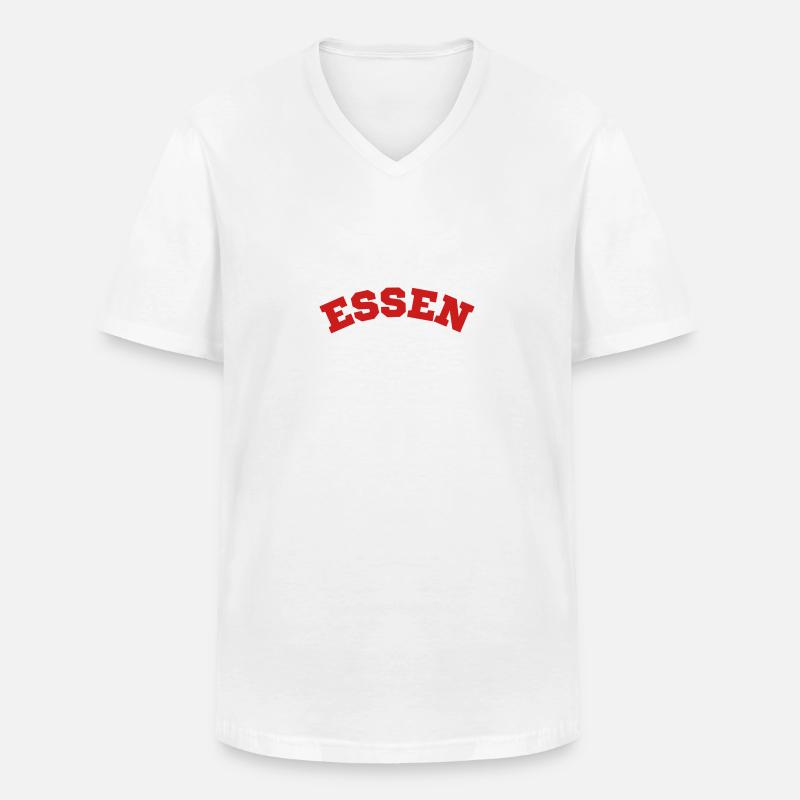 Essen - Männer-T-Shirt mit V-Ausschnitt - Weiß