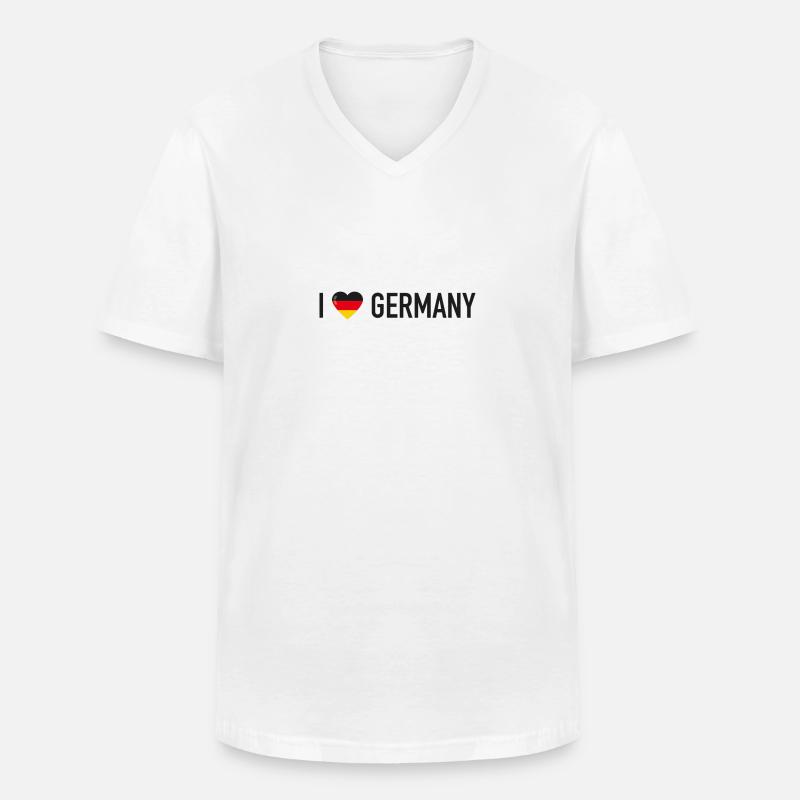 I Love Germany - Männer-T-Shirt mit V-Ausschnitt - Weiß