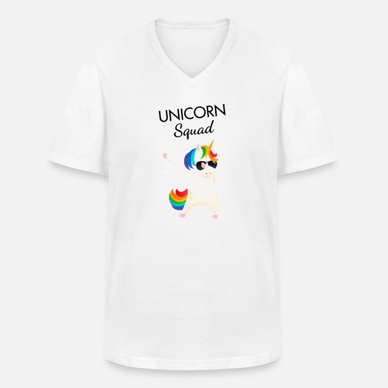 Einhorn-Squad - Männer-T-Shirt mit V-Ausschnitt - Weiß