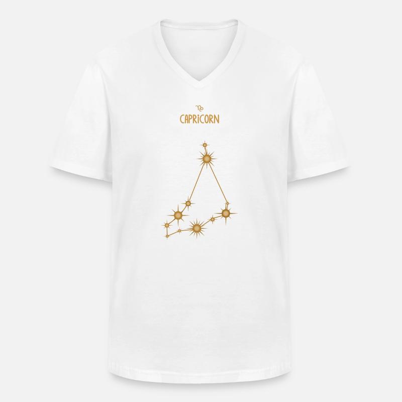 Steinbock Sternzeichen Sternbild Sternbild Golden - Männer-T-Shirt mit V-Ausschnitt - Weiß