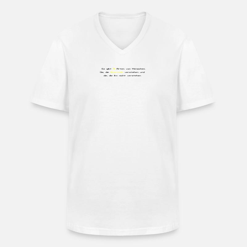 Binary Joke - Männer-T-Shirt mit V-Ausschnitt - Weiß