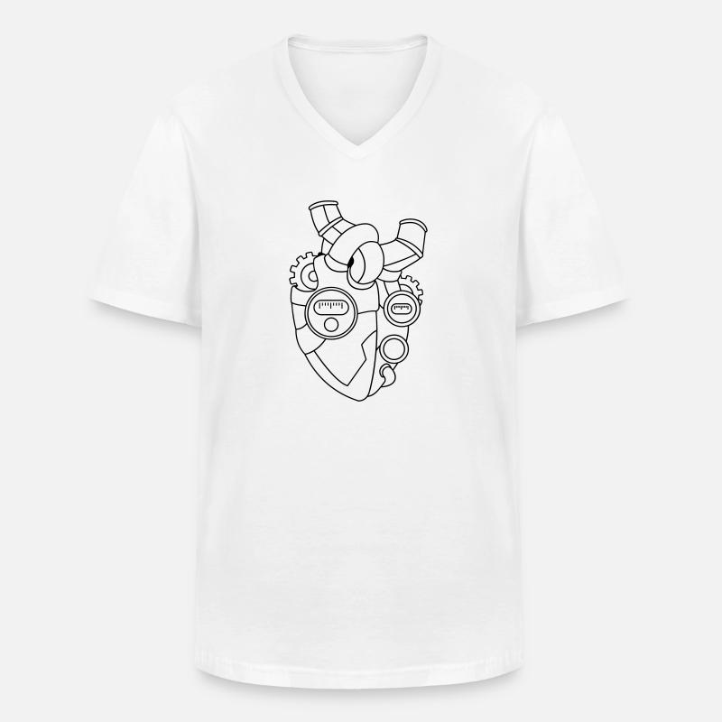 Herz für Technik – Technik Geschenkidee - Männer-T-Shirt mit V-Ausschnitt - Weiß