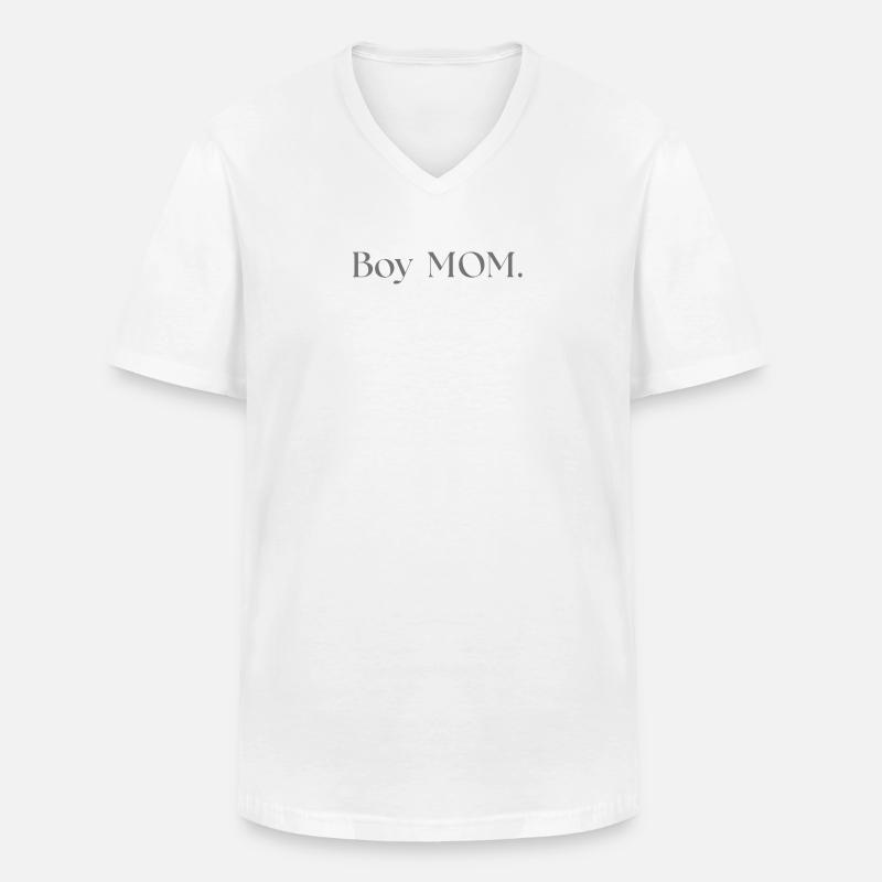 Boy Mom - Männer-T-Shirt mit V-Ausschnitt - Weiß