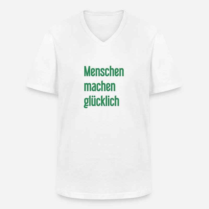 Menschen machen glücklich – Positives Statement - Männer-T-Shirt mit V-Ausschnitt - Weiß