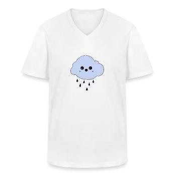 Cloud - Men's V-Neck T-Shirt - white - Front - AI Model Male 185 light (185cm)