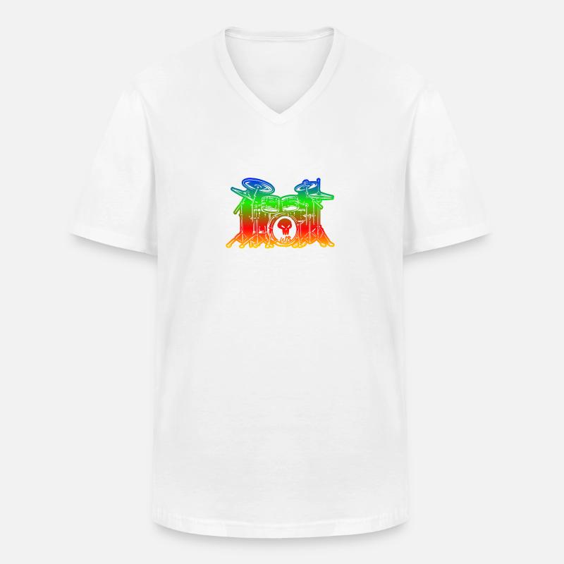 Drums cool - Männer-T-Shirt mit V-Ausschnitt - Weiß