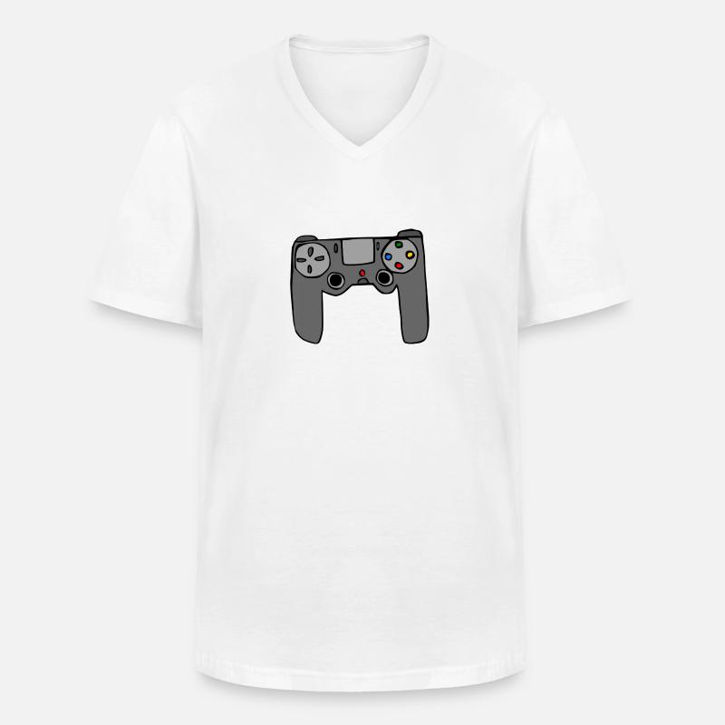 Controller - Männer-T-Shirt mit V-Ausschnitt - Weiß