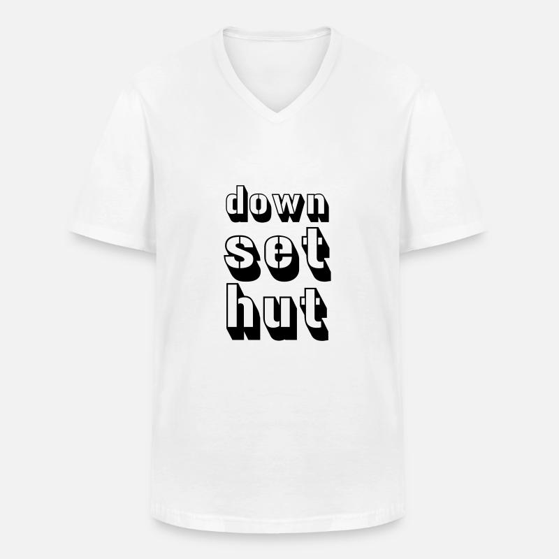 down_set_hut - Männer-T-Shirt mit V-Ausschnitt - Weiß