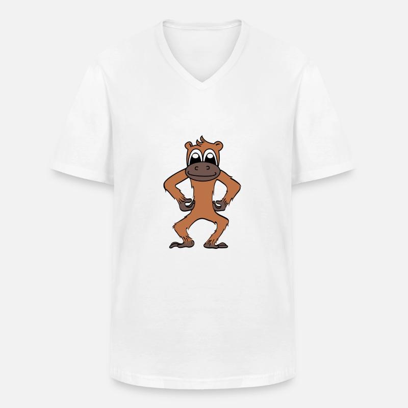 affe - Männer-T-Shirt mit V-Ausschnitt - Weiß