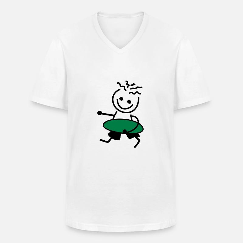 FRED MIT BRETT - Männer-T-Shirt mit V-Ausschnitt - Weiß