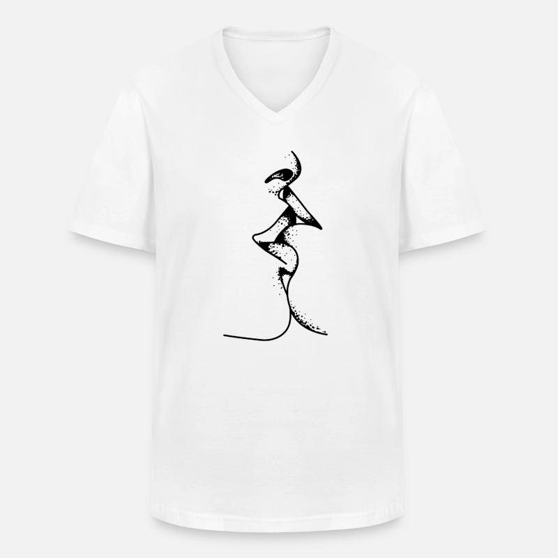 UMARMEN - Männer-T-Shirt mit V-Ausschnitt - Weiß