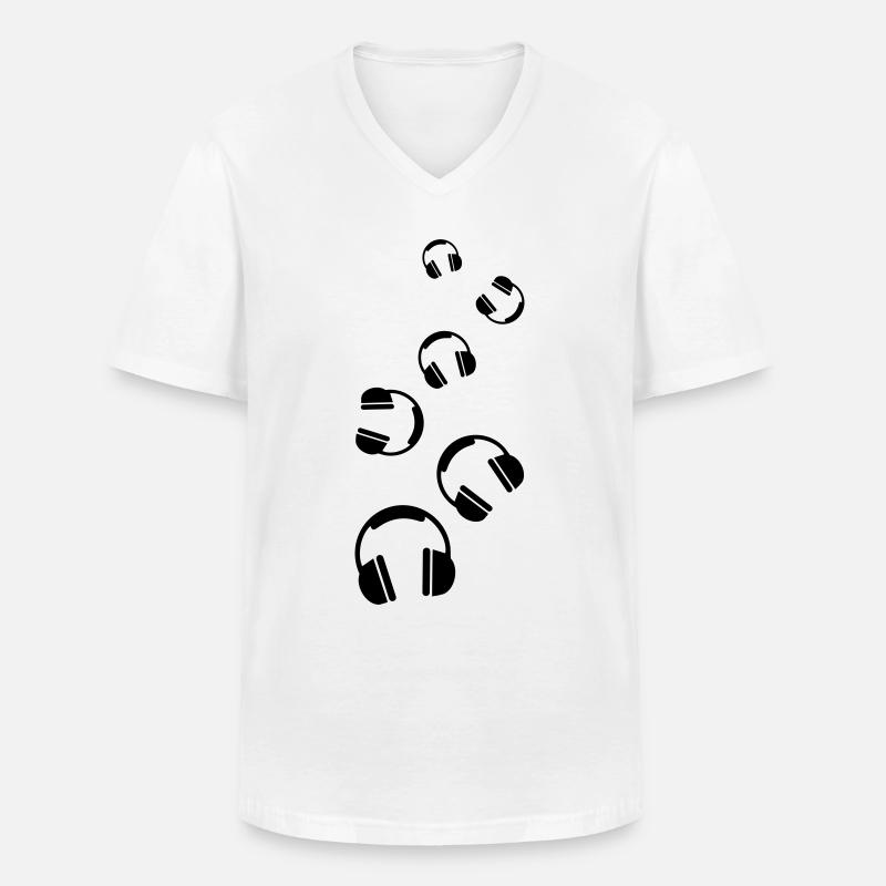 Kopfhörer Symbol - Männer-T-Shirt mit V-Ausschnitt - Weiß