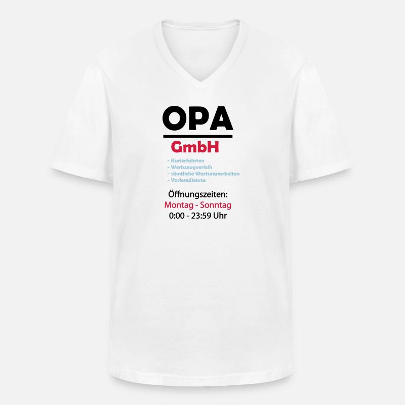 opa gmbh 02 - Männer-T-Shirt mit V-Ausschnitt - Weiß