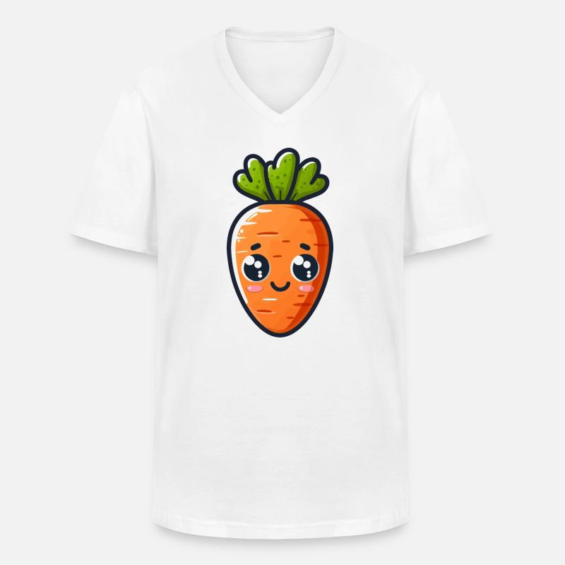 Süße Karotte - Männer-T-Shirt mit V-Ausschnitt - Weiß