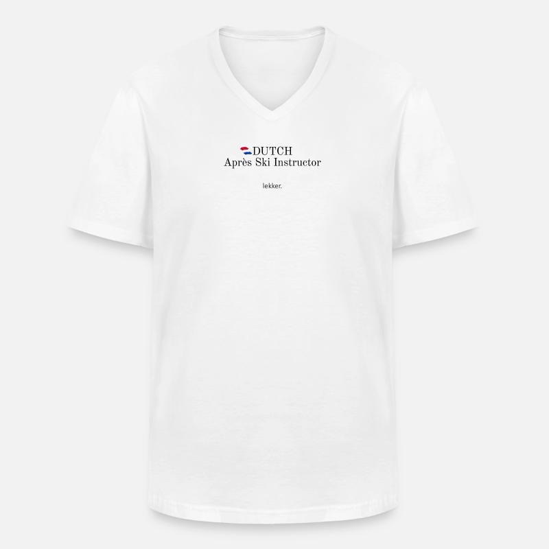 Dutch Apres Ski Instructor - Männer-T-Shirt mit V-Ausschnitt - Weiß