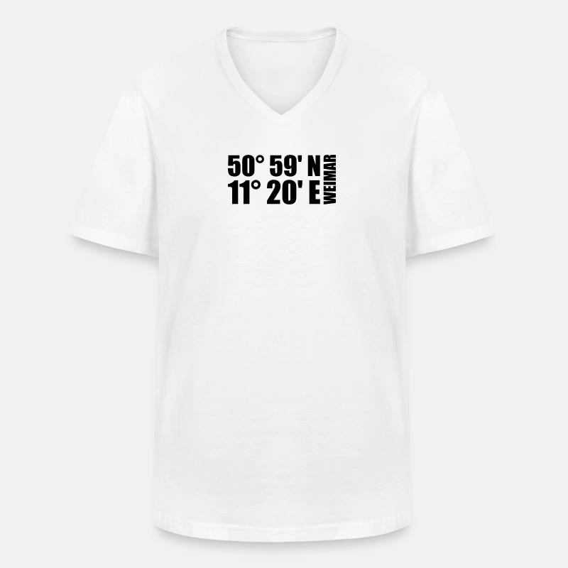 Weimar coordinates - Men's V-Neck T-Shirt - white