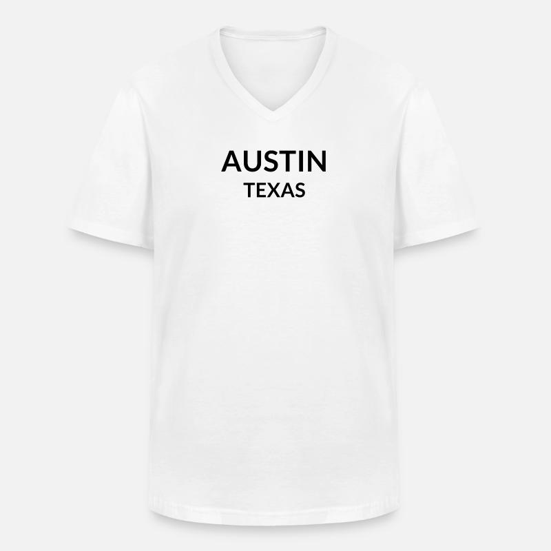 Austin Texas USA - Männer-T-Shirt mit V-Ausschnitt - Weiß