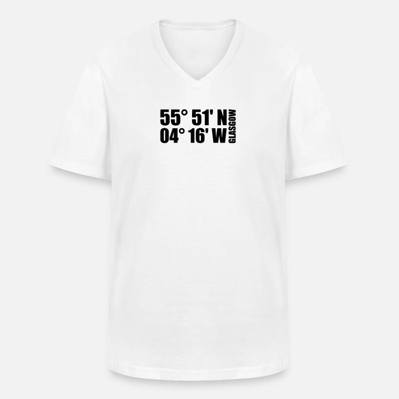 Glasgow Coordinates - Men's V-Neck T-Shirt - white