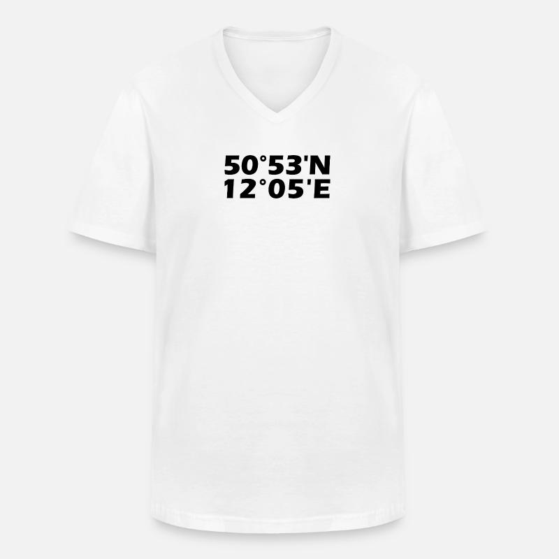 Gera coordinates - Men's V-Neck T-Shirt - white