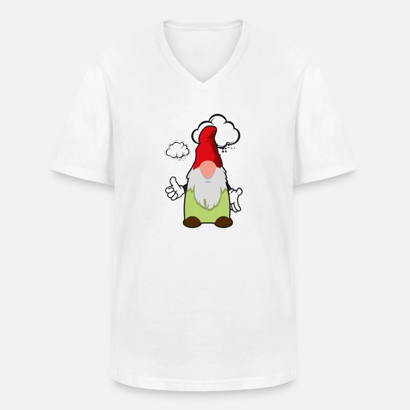 Grummelzwerg Cloud - Men's V-Neck T-Shirt - white