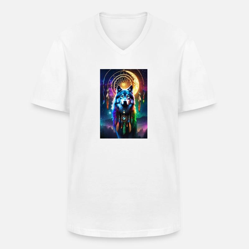 Wolf on your Side - Männer-T-Shirt mit V-Ausschnitt - Weiß