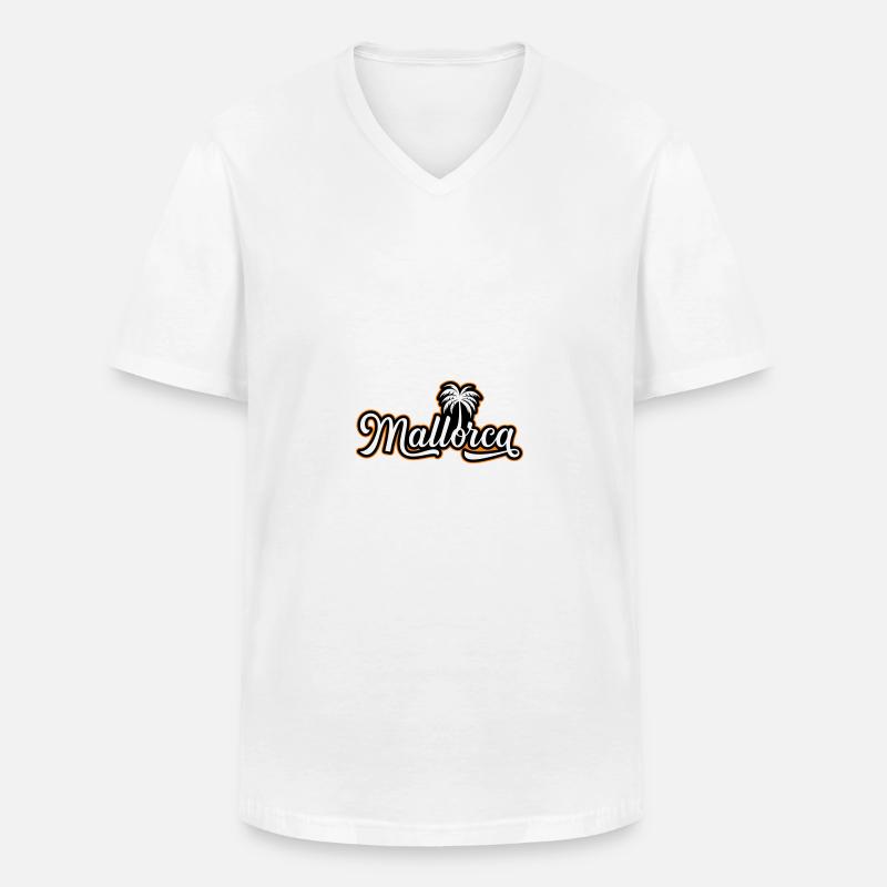 Mallorca Urlaub - Männer-T-Shirt mit V-Ausschnitt - Weiß