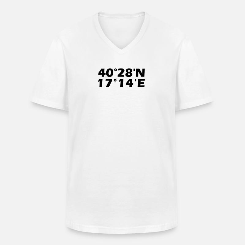 Taranto Coordinates - Men's V-Neck T-Shirt - white