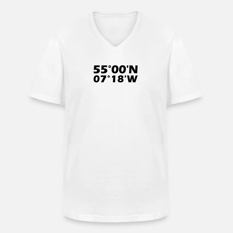 Derry coordinates - Men's V-Neck T-Shirt - white