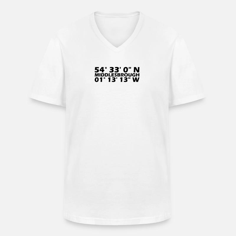 Coordonnées de Middlesbrough - T-shirt col V Homme - blanc