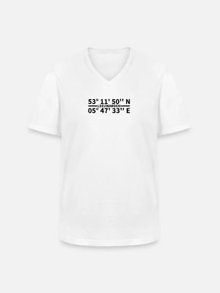 Leeuwarden coordinates - Men's V-Neck T-Shirt - white