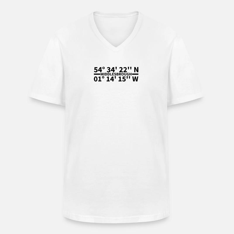 Middlesbrough coordinates - Men's V-Neck T-Shirt - white