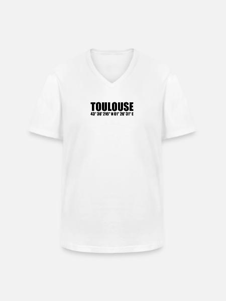 Toulouse coordinates - Men's V-Neck T-Shirt - white