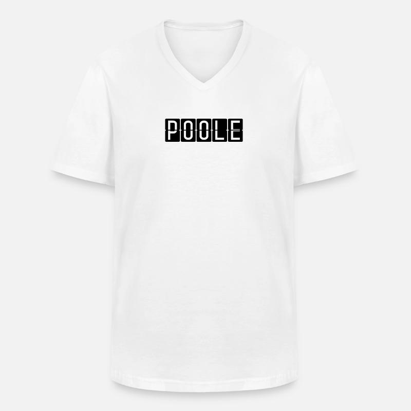 Poole Flughafentafel - Männer-T-Shirt mit V-Ausschnitt - Weiß