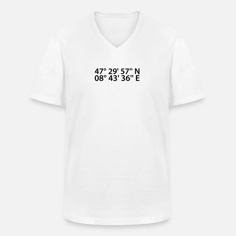 Winterthur coordinates - Men's V-Neck T-Shirt - white