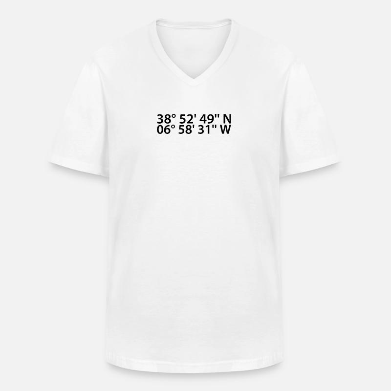 Badajoz Coordinates - Men's V-Neck T-Shirt - white
