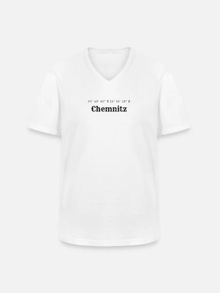 Coordonnées de Chemnitz - T-shirt col V Homme - blanc