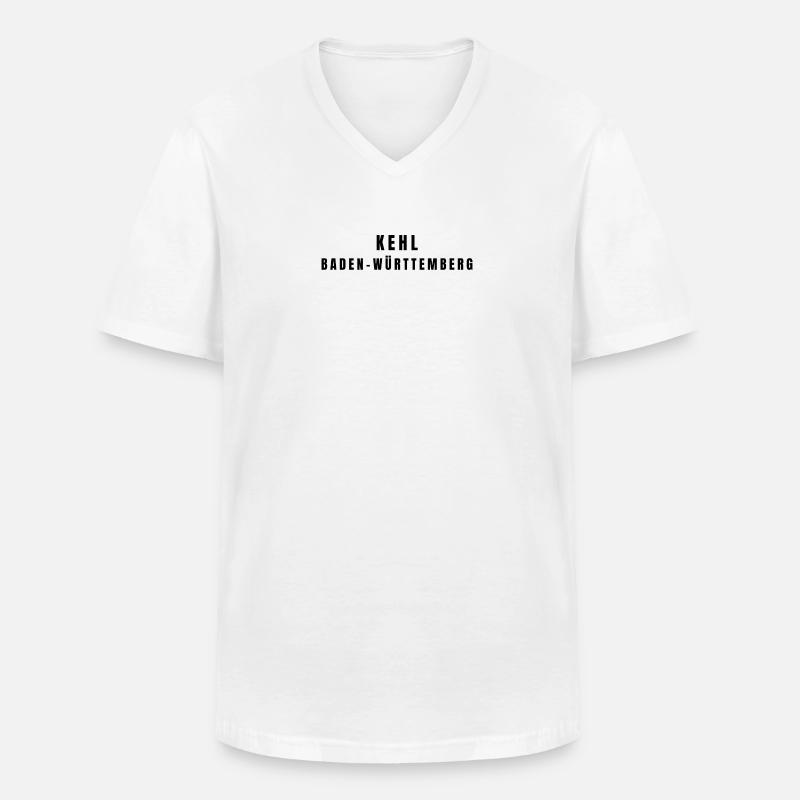 Kehl Baden-Württemberg - Männer-T-Shirt mit V-Ausschnitt - Weiß