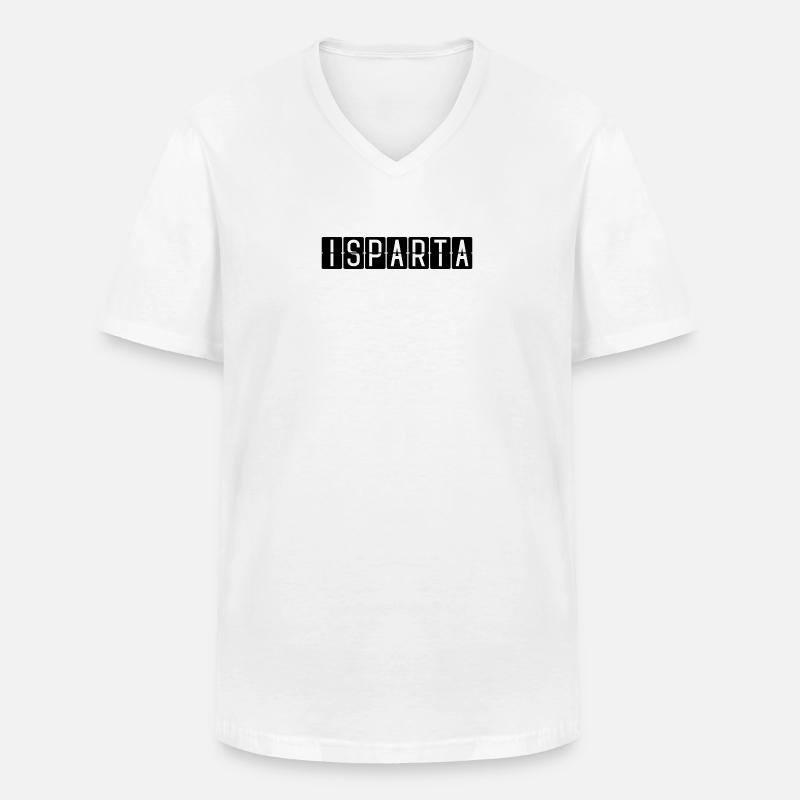 Isparta Flughafentafel - Männer-T-Shirt mit V-Ausschnitt - Weiß