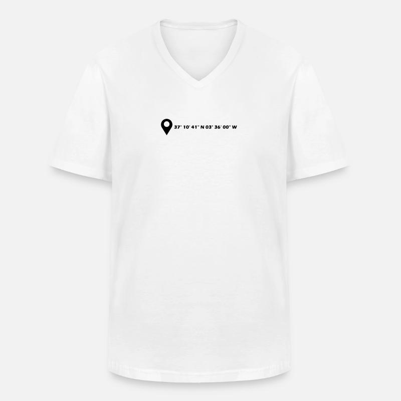 Granada coordinates - Men's V-Neck T-Shirt - white