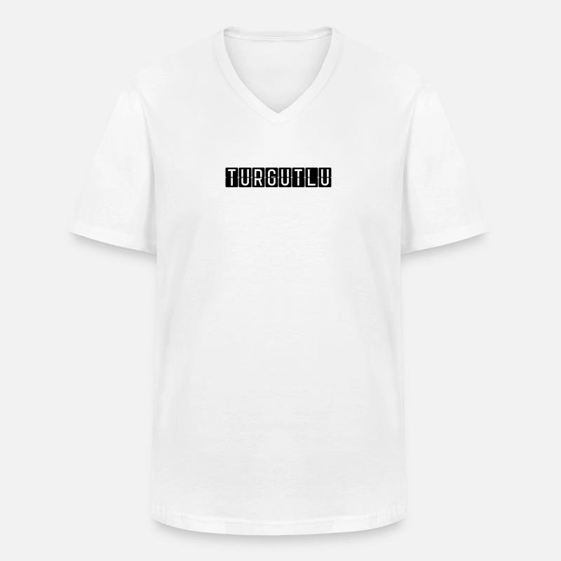 Turgutlu Flughafentafel - Männer-T-Shirt mit V-Ausschnitt - Weiß