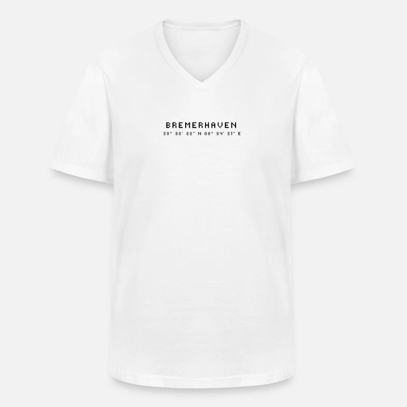 Bremerhaven coordinates - Men's V-Neck T-Shirt - white