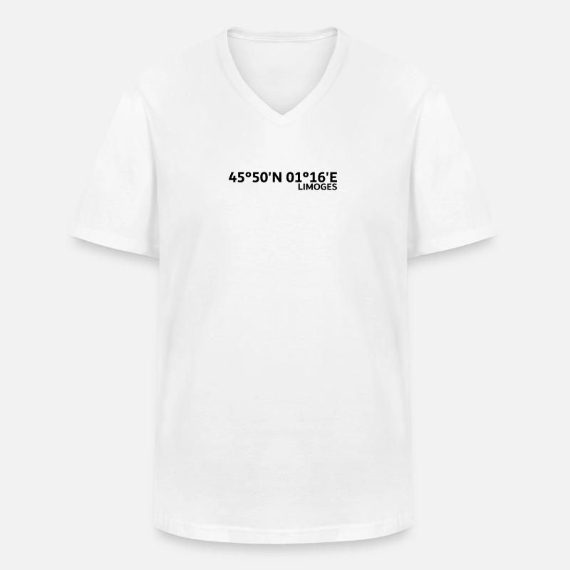 Limoges coordinates - Men's V-Neck T-Shirt - white